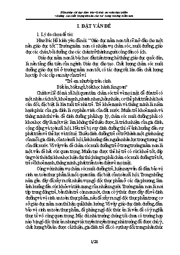 Báo cáo Biện pháp Chỉ đạo đảm bảo vệ sinh an toàn thực phẩm và nâng cao chất lượng bữa ăn cho trẻ trong Trường Mầm non