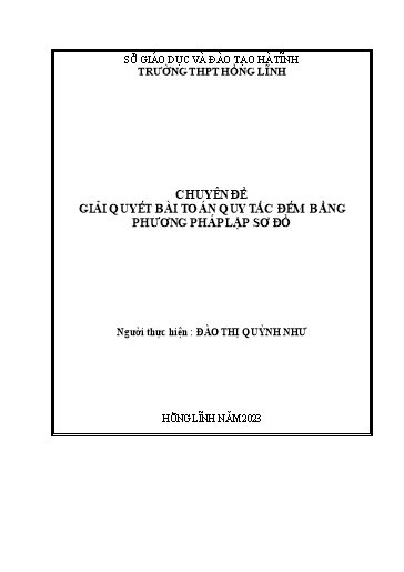 Báo cáo Biện pháp Giải quyết bài toán quy tắc đếm bằng phương pháp lập sơ đồ