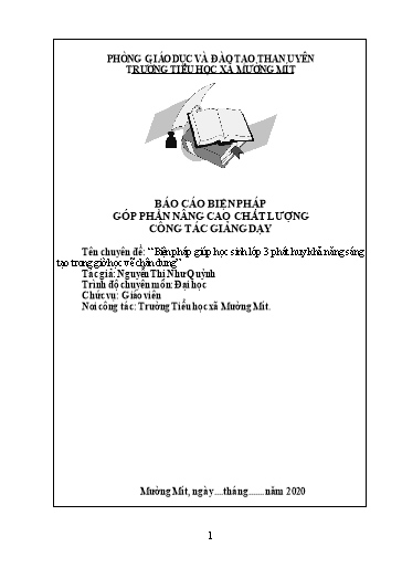 Báo cáo Biện pháp Giúp học sinh Lớp 3 phát huy khả năng sáng tạo trong giờ học vẽ chân dung