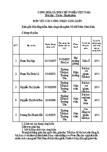 Báo cáo Biện pháp Góp phần làm tốt công tác chủ nhiệm Lớp 5