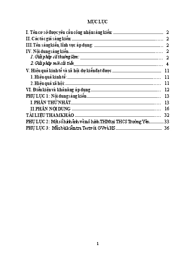Báo cáo Biện pháp Một số kinh nghiệm trong công tác quản lý dạy học theo mô hình trường học mới ở Trường THCS Trường Yên