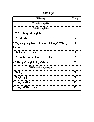 Báo cáo Biện pháp Nâng cao chất lượng giảng dạy và huấn luyện đội tuyển Bóng đá mini học sinh Tiểu học