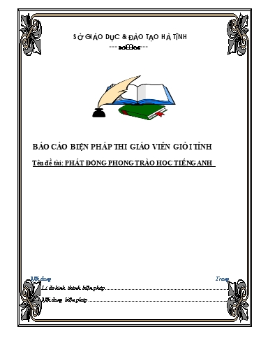 Báo cáo Biện pháp Phát động phong trào học Tiếng Anh