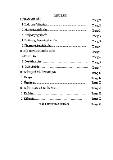 Báo cáo Biện pháp Phát triển năng lực ngôn ngữ trong dạy học văn miêu tả cho học sinh Lớp 4