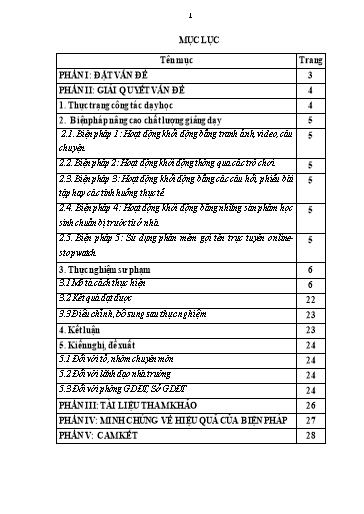 Báo cáo Biện pháp Tạo hứng thú học tập môn Toán cho học sinh Lớp 6 thông qua hoạt động khởi động