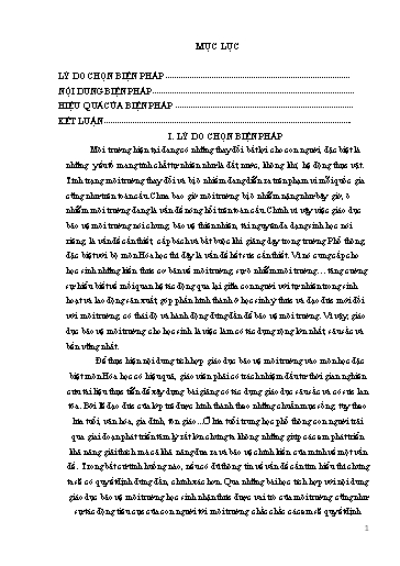Báo cáo Biện pháp Vận dụng Tích hợp giáo dục môi trường trong giảng dạy bài Hợp chất Các bon Hóa 11