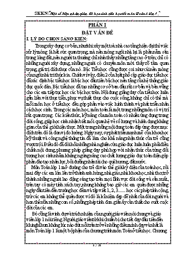 Báo cáo Sáng kiến Một số biện pháp giúp đỡ học sinh yếu học tốt môn Toán ở Lớp 1