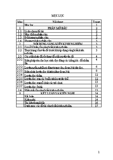 Báo cáo Sáng kiến Một số biện pháp rèn kĩ năng đọc đúng, đọc tốt cho học sinh Lớp 3 ở trường Tiểu học Thọ Tiến
