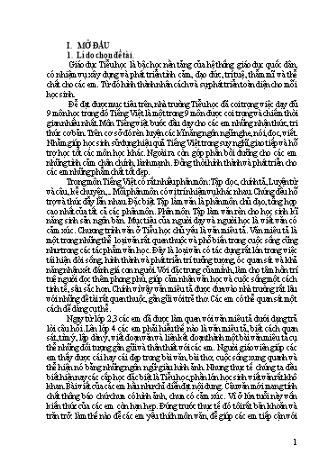 Báo cáo Sáng kiến Một số biện pháp rèn kĩ năng viết văn miêu tả cho học sinh Lớp 4