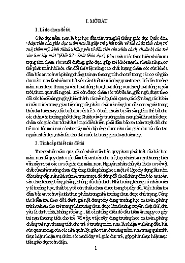 Báo cáo Sáng kiến Một số biện pháp xây dựng trường học an toàn, phòng chống tai nạn thương tích cho trẻ ở Trường Mầm non Tân Hợp