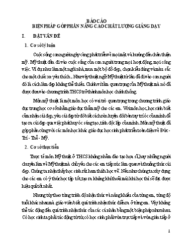 Báo cáo Sáng kiến Phương pháp giúp học sinh thực hành tốt phân môn vẽ tranh Đề tài