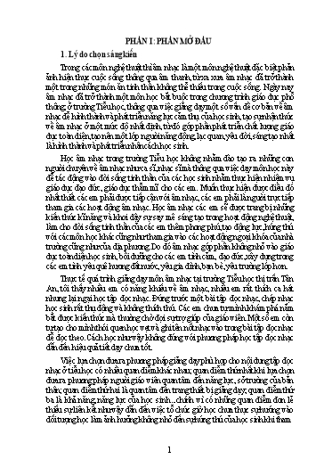 Sáng kiến kinh nghiệm Biện pháp nâng cao chất lượng giảng dạy nội dung Tập đọc nhạc