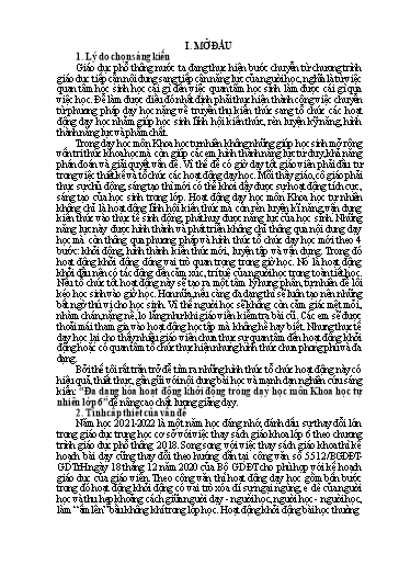 Sáng kiến kinh nghiệm Đa dạng hóa hoạt động khởi động trong dạy học môn Khoa học tự nhiên Lớp 6