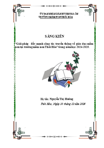 Sáng kiến kinh nghiệm Giải pháp đẩy mạnh công tác truyền thông về giáo dục mầm non tại trường mầm non Thới Hòa trong năm học 2024-2025