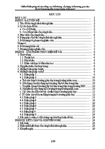 Sáng kiến kinh nghiệm Một số biện pháp chỉ đạo nâng cao chất lượng xây dựng môi trường giáo dục lấy trẻ làm trung tâm trong Trường Mầm non