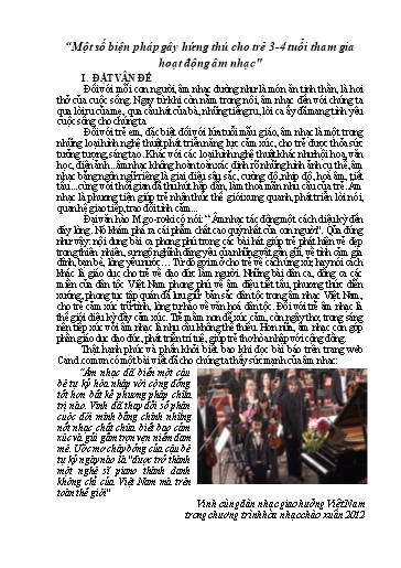 Sáng kiến kinh nghiệm Một số biện pháp gây hứng thú cho trẻ 3-4 tuổi tham gia hoạt động âm nhạc