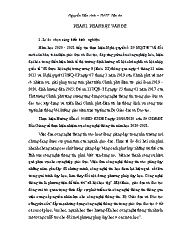 Sáng kiến kinh nghiệm Một số biện pháp giúp giáo viên soạn giáo án điện tử (bài giảng điện tử)