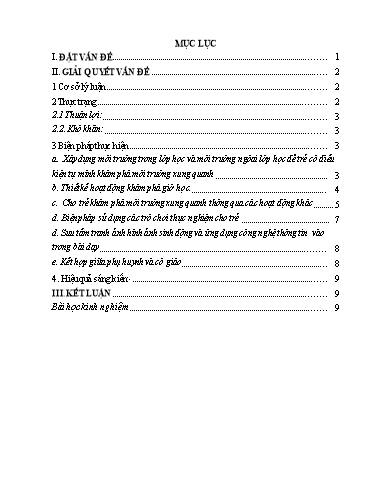Sáng kiến kinh nghiệm Một số biện pháp giúp học tốt hoạt động khám phá môi trường xung quanh cho trẻ 3 – 4 tuổi