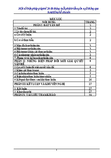 Sáng kiến kinh nghiệm Một số biện pháp giúp trẻ 24-36 tháng tuổi phát triển ngôn ngữ thông qua hoạt động kể chuyện