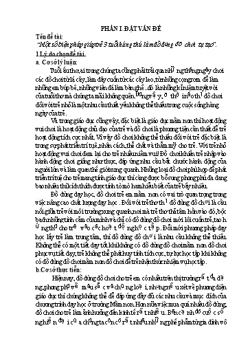 Sáng kiến kinh nghiệm Một số biện pháp giúp trẻ 3 tuổi hứng thú làm đồ dùng đồ chơi tự tạo