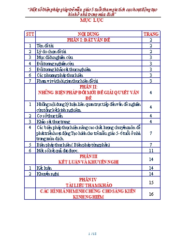 Sáng kiến kinh nghiệm Một số biện pháp giúp trẻ Mẫu giáo 5 tuổi tham gia tích cực hoạt động tạo hình ở nhà trong mùa dịch