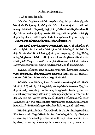 Sáng kiến kinh nghiệm Một số biện pháp nâng cao chất lượng dạy và học bài thể dục Lớp 4