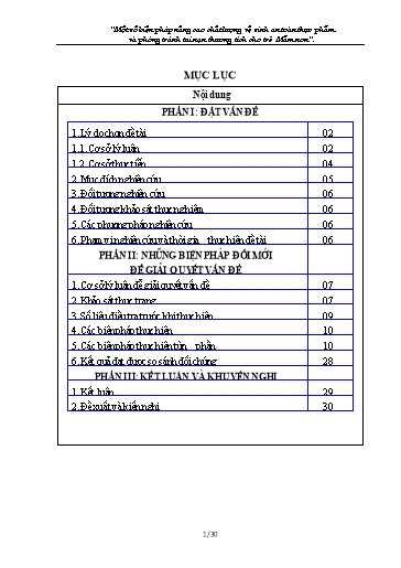 Sáng kiến kinh nghiệm Một số biện pháp nâng cao chất lượng vệ sinh an toàn thực phẩm và phòng tránh tai nạn thương tích cho trẻ Mầm non