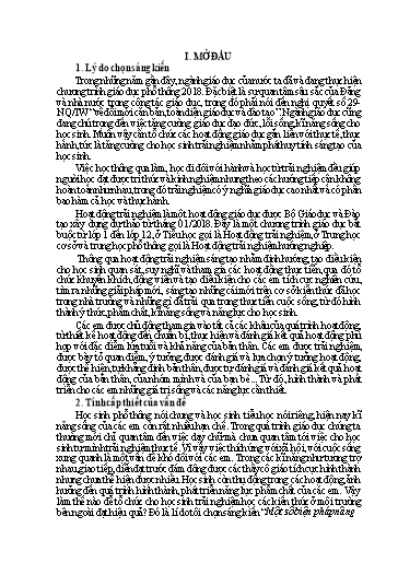 Sáng kiến kinh nghiệm Một số biện pháp nâng cao hiệu quả Hoạt động trải nghiệm sáng tạo cho học sinh Lớp 2