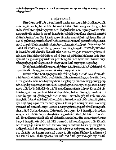 Sáng kiến kinh nghiệm Một số biện pháp nhằm giúp trẻ 3 - 4 tuổi phát huy tính tích cực chủ động khi tham gia hoạt động ngoài trời