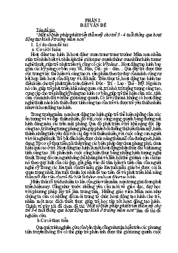 Sáng kiến kinh nghiệm Một số biện pháp phát triển thẩm mỹ cho trẻ 3 - 4 tuổi thông qua hoạt động tạo hình ở trường Mầm non