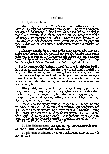 Sáng kiến kinh nghiệm Một số biện pháp rèn kỹ năng đọc cho học sinh Lớp 3
