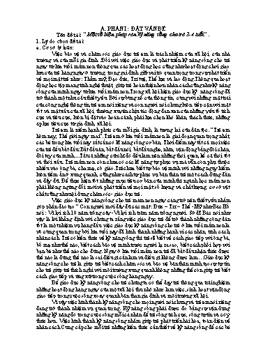 Sáng kiến kinh nghiệm Một số biện pháp rèn kỹ năng sống cho trẻ 3-4 tuổi