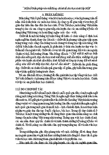 Sáng kiến kinh nghiệm Một số biện pháp rèn viết đúng chính tả cho học sinh Lớp Một