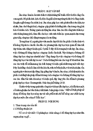 Sáng kiến kinh nghiệm Một số biện pháp sử dụng đồ dùng day học sáng tạo từ sản phẩm tái chế để nâng cao chất lượng dạy học môn Âm nhạc ở Tiểu học