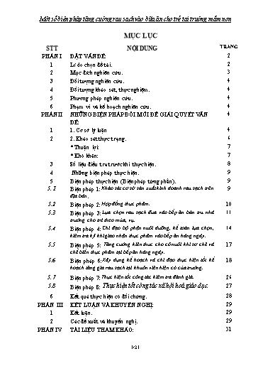 Sáng kiến kinh nghiệm Một số biện pháp tăng cường rau sạch vào bữa ăn cho trẻ tại Trường Mầm non