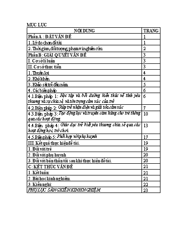 Sáng kiến kinh nghiệm Một số biện pháp xây dựng lớp học hạnh phúc cho trẻ 5-6 tuổi trong Trường Mầm non