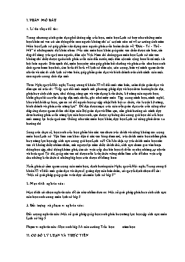 Sáng kiến kinh nghiệm Một số giải pháp giúp giáo viên dạy tốt môn Lịch sử Lớp 5