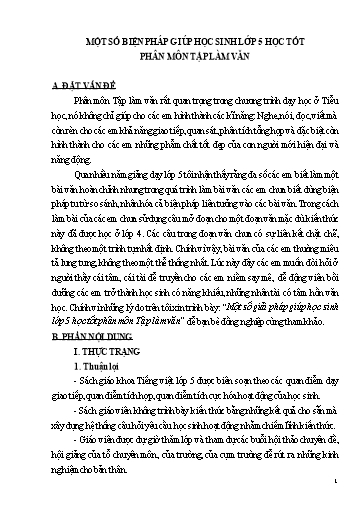 Sáng kiến kinh nghiệm Một số giải pháp giúp học sinh Lớp 5 học tốt phân môn Tập làm văn
