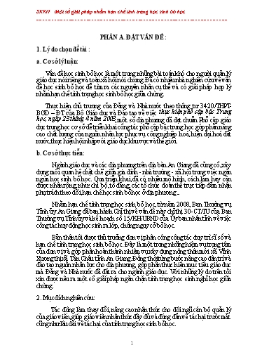 Sáng kiến kinh nghiệm Một số giải pháp nhằm hạn chế tình trạng học sinh bỏ học