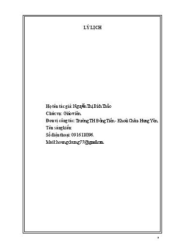 Sáng kiến kinh nghiệm Một số phương pháp hiệu quả trong việc dạy từ vựng cho học sinh Tiểu học