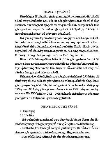 Sáng kiến kinh nghiệm Nâng cao chất lượng giấc ngủ trưa cho trẻ nhà trẻ 25-36 tháng tuổi trường Mầm non Tân Tiến
