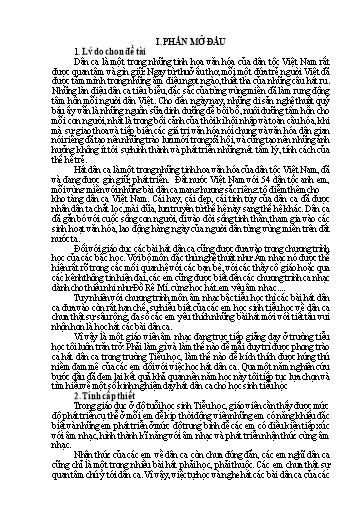 Sáng kiến kinh nghiệm Tiếp tục một số kinh nghiệm dạy hát dân ca cho học sinh Tiểu học