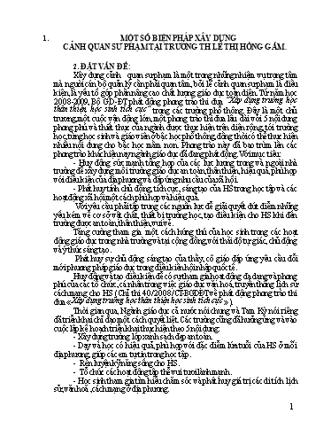 Sáng kiến kinh nghiệm Xây dựng cảnh quan sư phạm tại trường Tiểu học Lê Thị Hồng Gấm