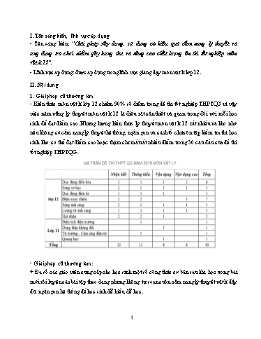 SKKN Giải pháp xây dựng, sử dụng có hiệu quả cẩm nang lý thuyết và ứng dụng trò chơi nhằm gây hứng thú và nâng cao chất lượng ôn thi tốt nghiệp môn Vật lí 12