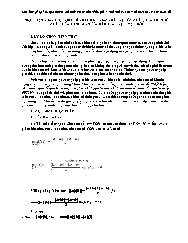 SKKN Một biện pháp hiệu quả để giải bài toán giá trị lớn nhất, giá trị nhỏ nhất của hàm số chứa dấu giá trị tuyệt đối