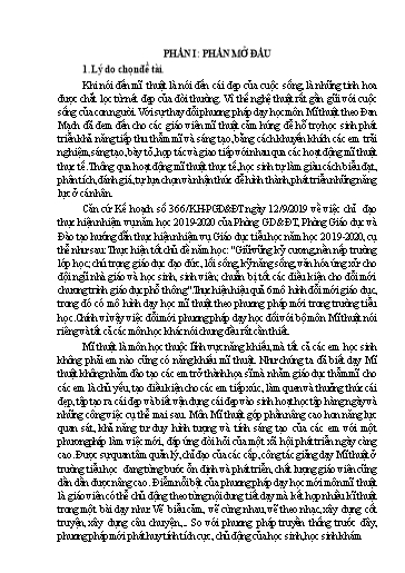 SKKN Một số biện pháp dạy học Mĩ thuật Lớp 3, Lớp 4 theo quy trình Vẽ biểu cảm đạt hiệu quả cao” để nghiên cứu