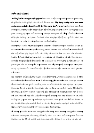 SKKN Một số biện pháp nâng cao chất lượng xây dựng lớp học hạnh phúc cho trẻ 3-4 tuổi A5 trường Mầm non Chi Lăng