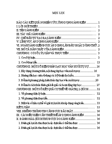 SKKN Một số biện pháp nhằm năng cao hiệu quả dạy và học văn xuôi tự sự Việt Nam thời trung đại trong chương trình trung học phổ thông theo hướng phát triển năng lực