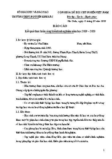 SKKN Một số biện pháp nhằm nâng cao hiệu quả trong quản lý hoạt động nghiên cứu khoa học kỹ thuật của học sinh trường THPT Nguyễn Sinh Sắc, Tân Châu, An Giang