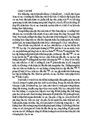 SKKN Một số giải pháp nâng cao chất lượng tư vấn tâm lý cho học sinh Lớp 4,5 trường Tiểu học Ngọc Lâm trong giai đoạn dịch bệnh Covid-19
